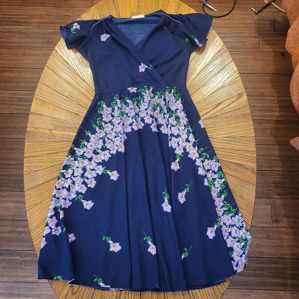 Vintage Sheer Floral Lillies Dress